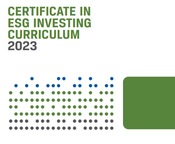 CFA Certificate in ESG Investing Curriculum (2023)