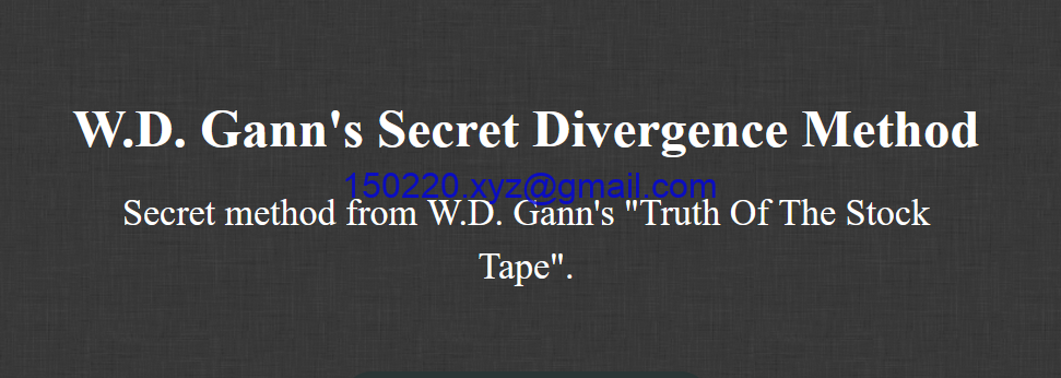 W.D. Gann’s Secret Divergence Method