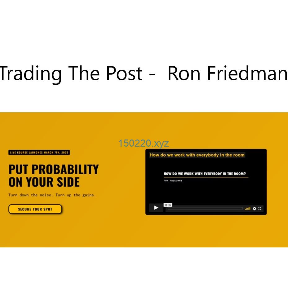 Trading the Post – Ron Friedman-TheTrendFollowing